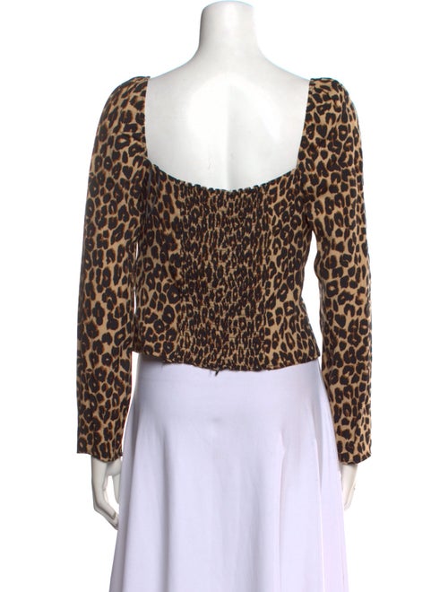 Reformation Animal Print Square Neckline Crop Top