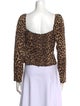 Reformation Animal Print Square Neckline Crop Top