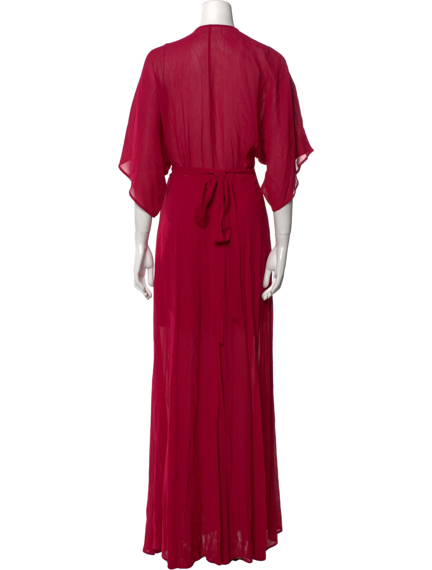 Reformation Wrap Dress Red Pleated Accents Short Sleeve with