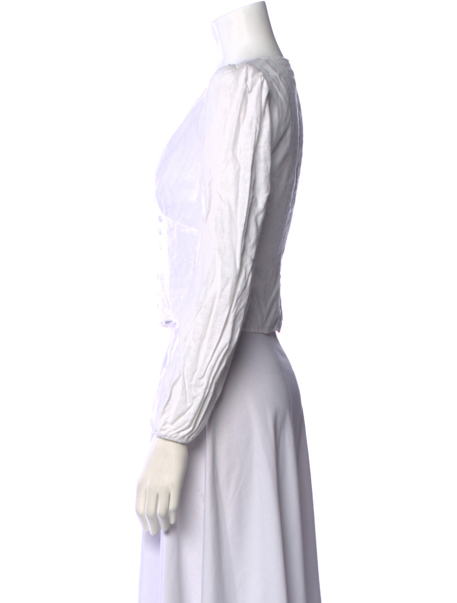 Reformation Linen V-Neck Crop Top