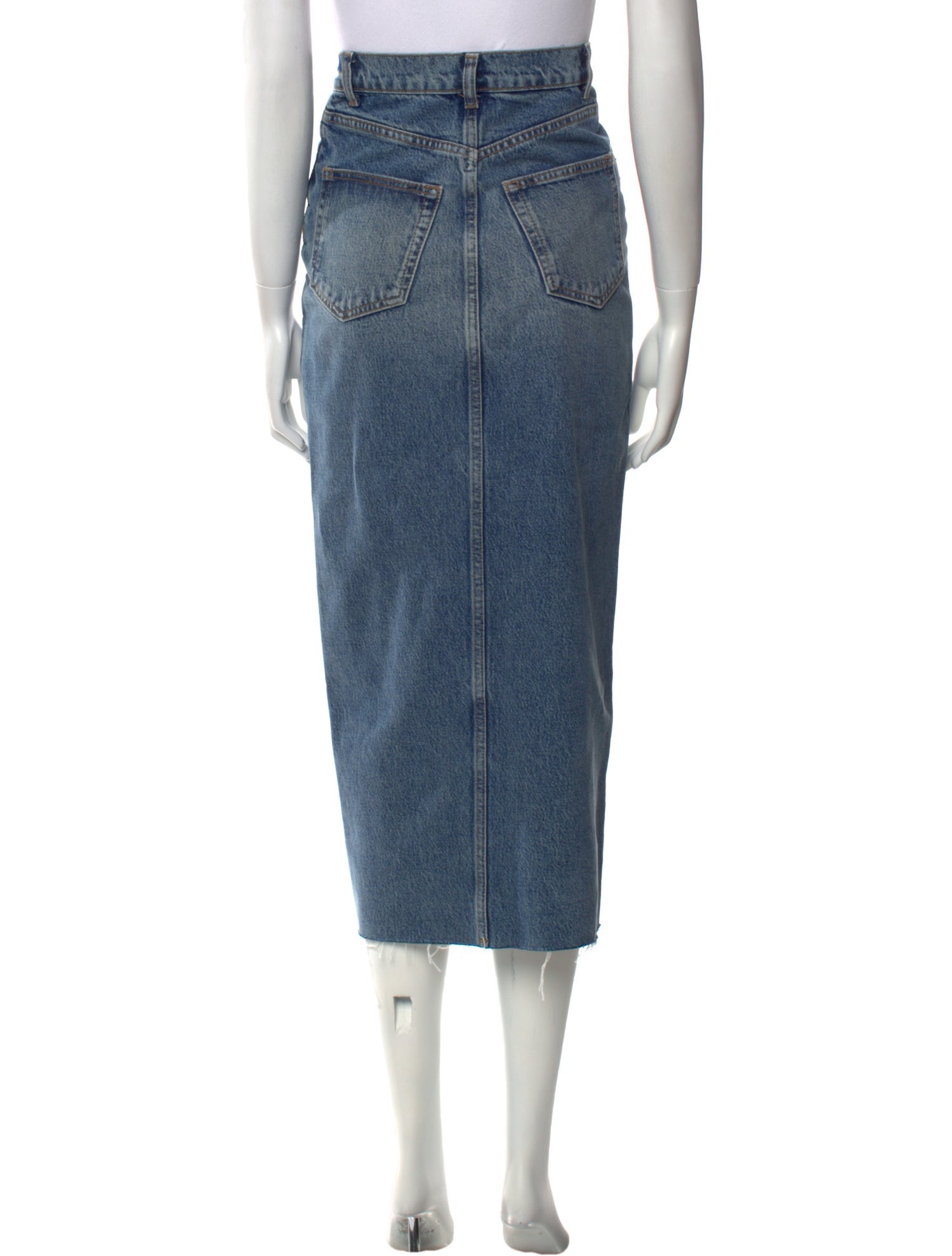 Reformation Raw-Edge Trim Midi Length Skirt