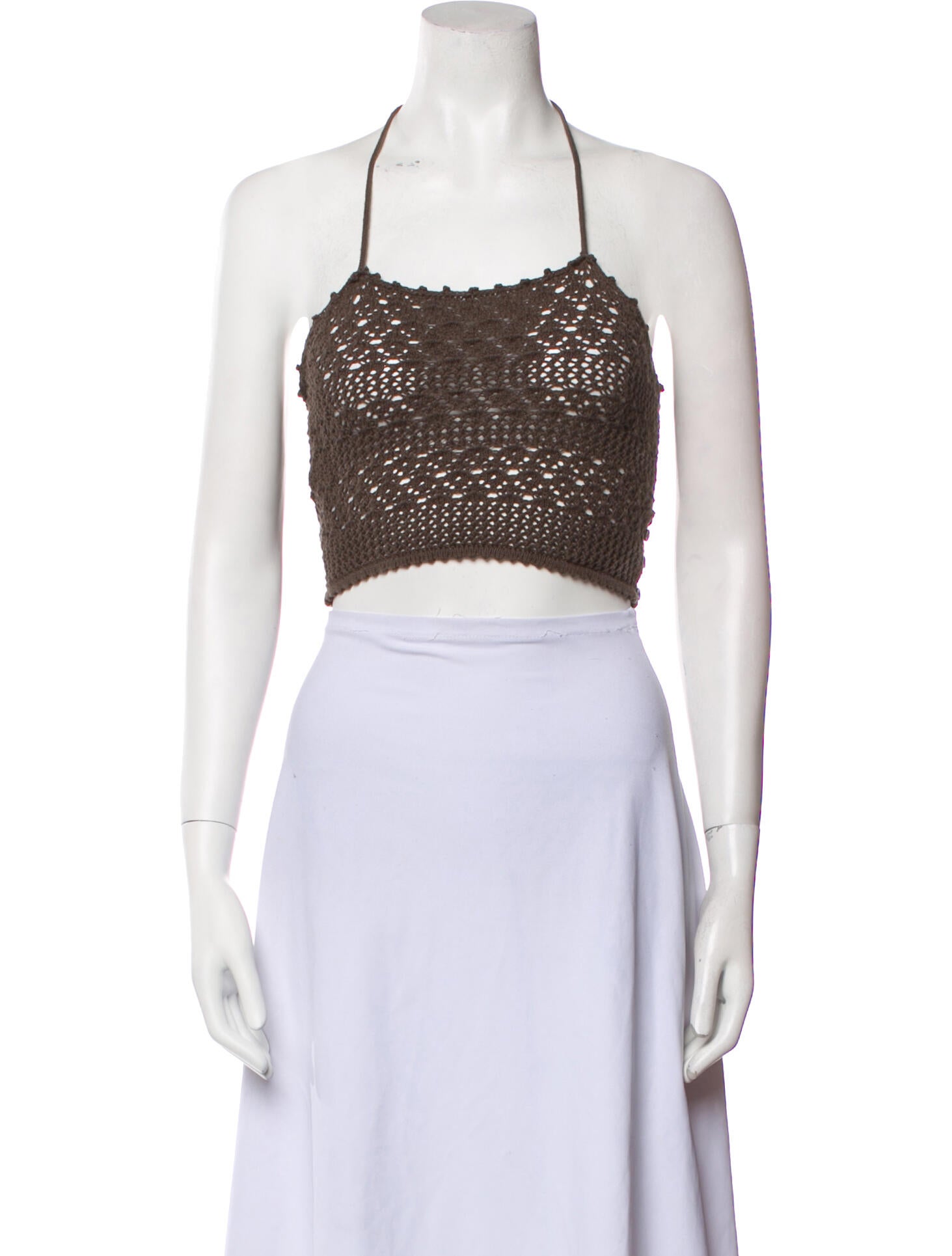 Reformation Halterneck Sleeveless Crop Top