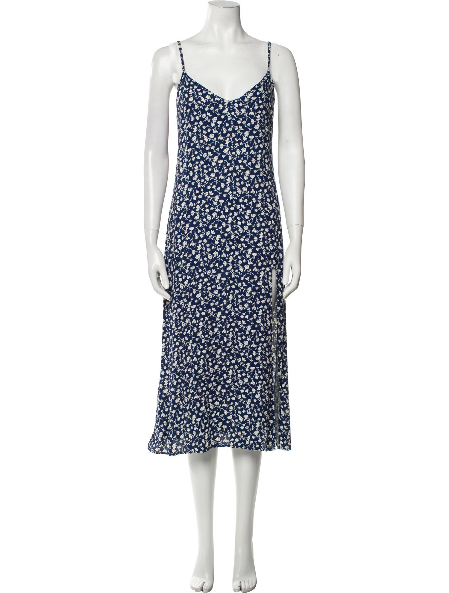 Reformation Floral Print Midi Length Dress