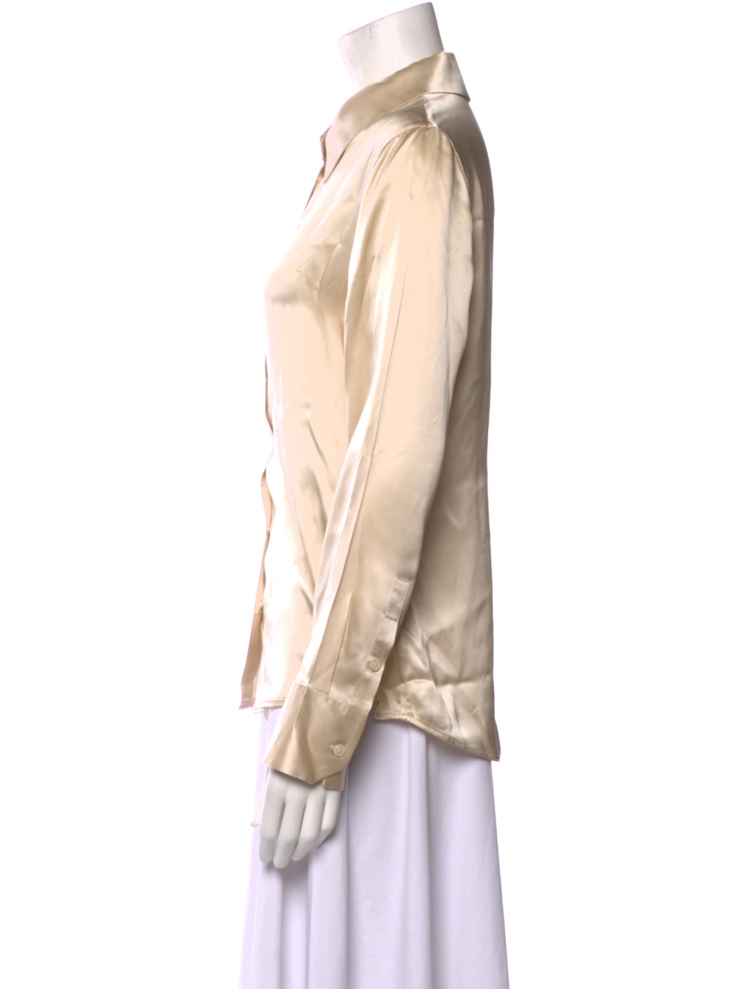 Reformation Silk Long Sleeve Button-Up Top