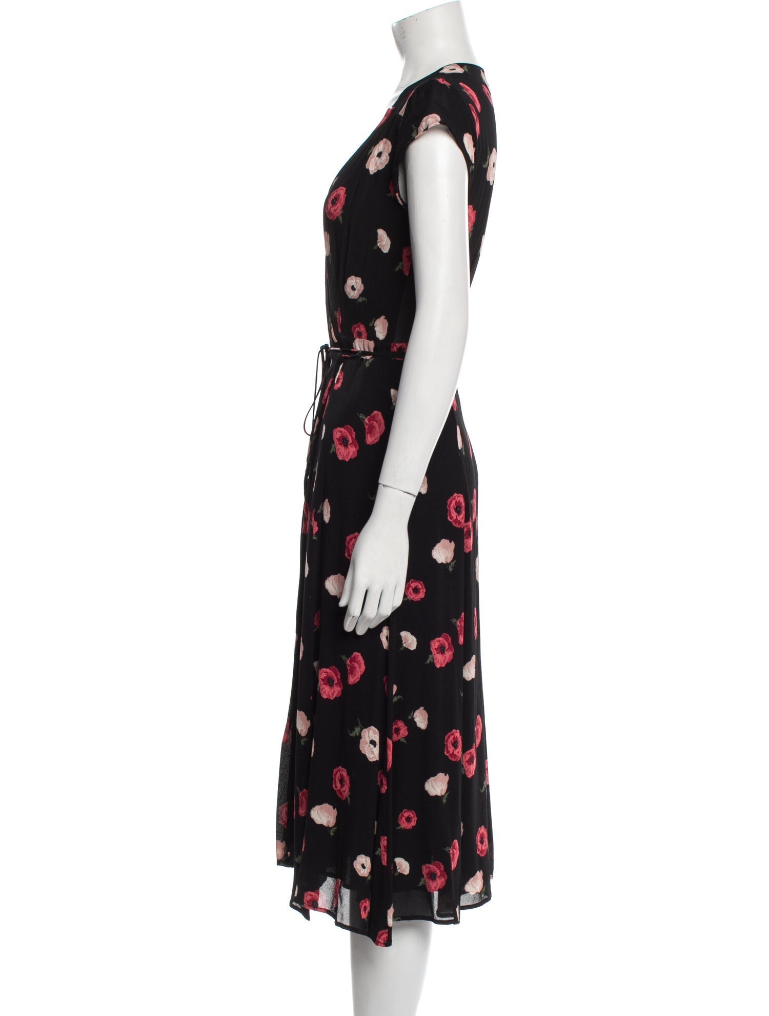 Reformation Floral Print Midi Length Dress