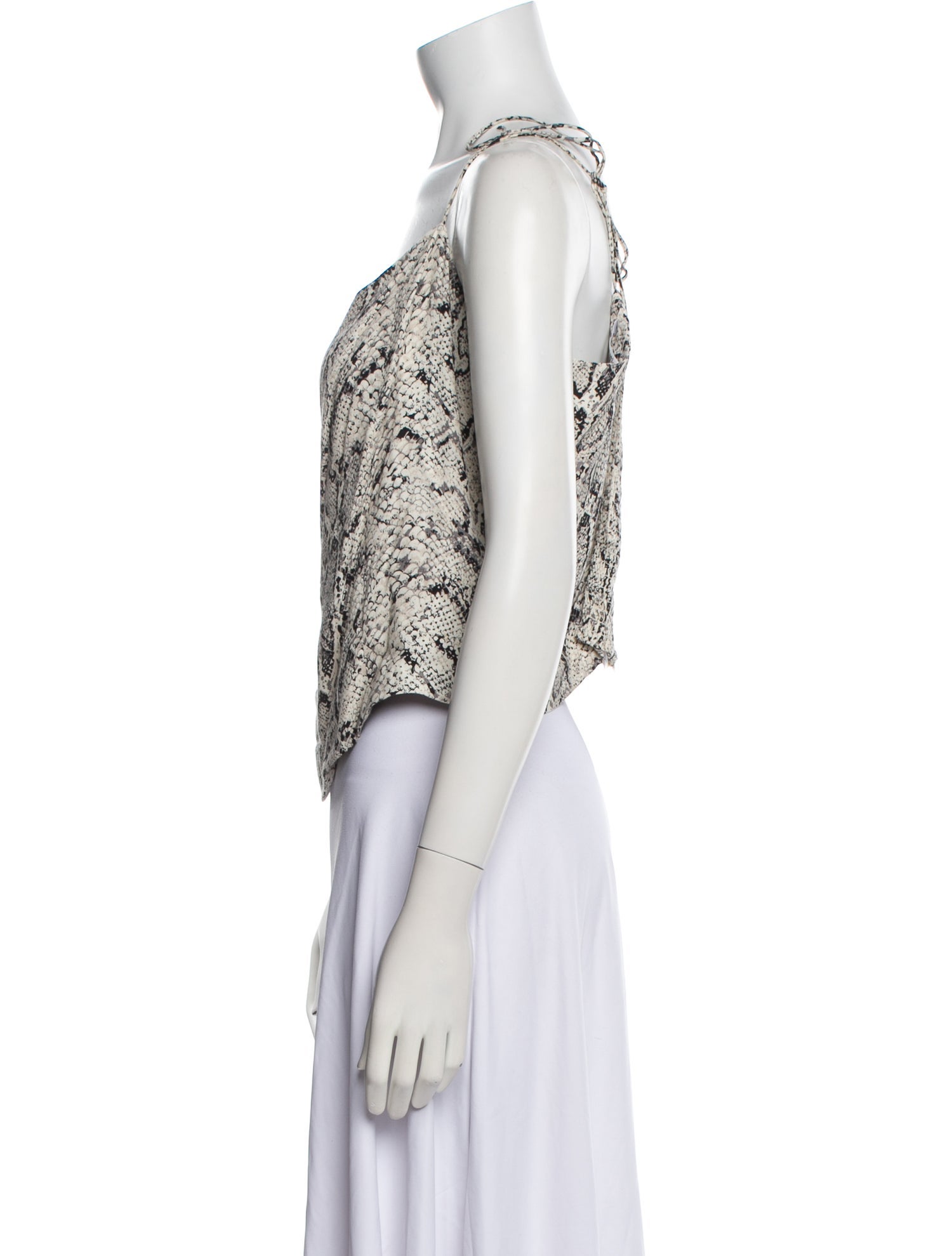 Reformation Animal Print Square Neckline Top