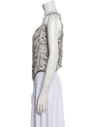 Reformation Animal Print Square Neckline Top