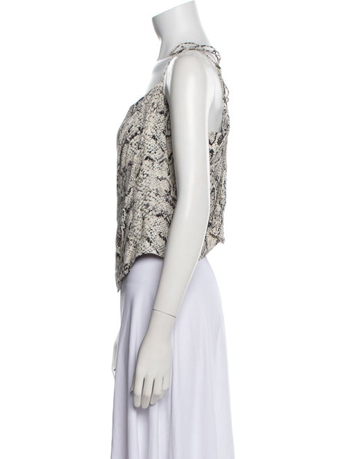 Reformation Animal Print Square Neckline Top