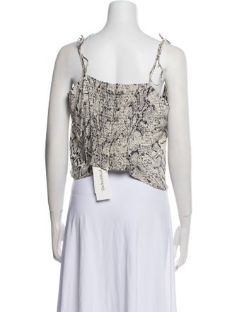 Reformation Animal Print Square Neckline Top