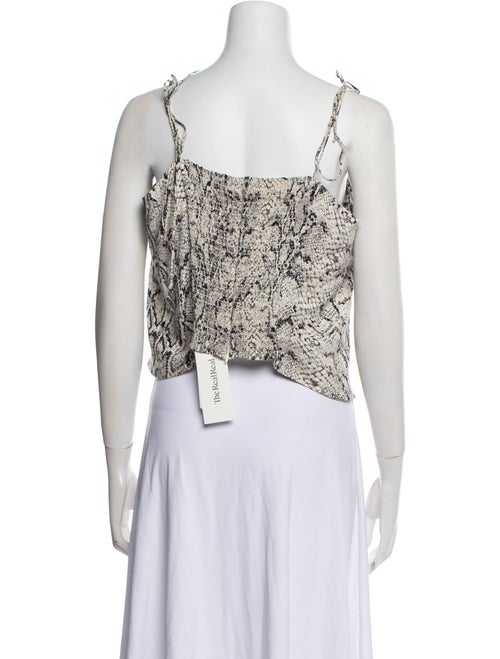 Reformation Animal Print Square Neckline Top