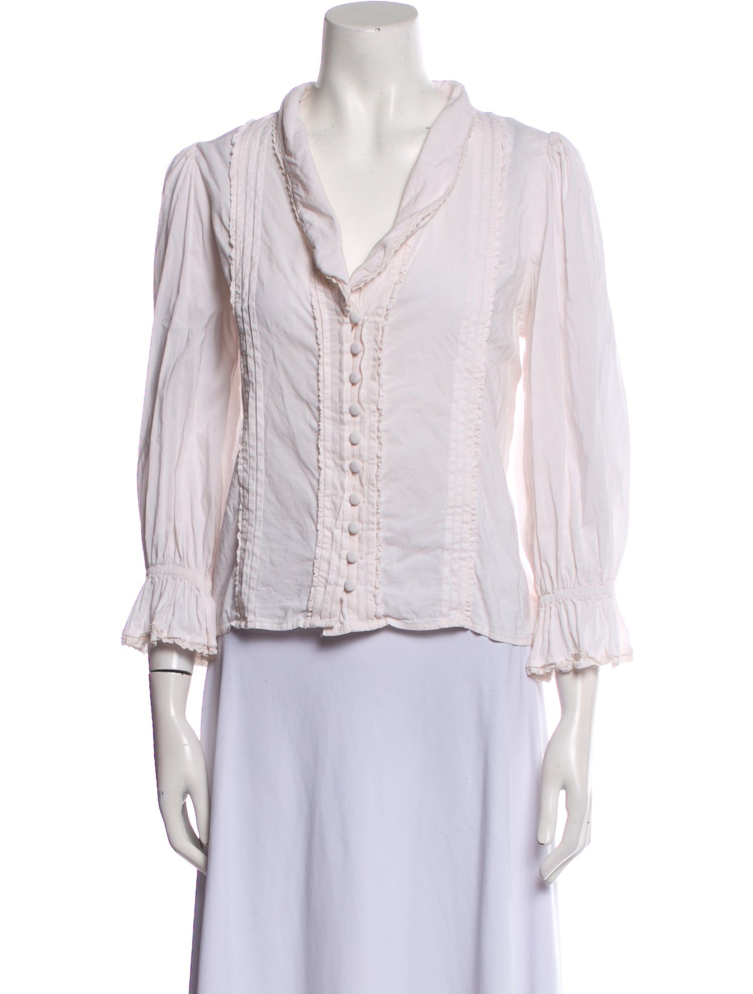 Reformation V-Neck Three-Quarter Sleeve Blouse