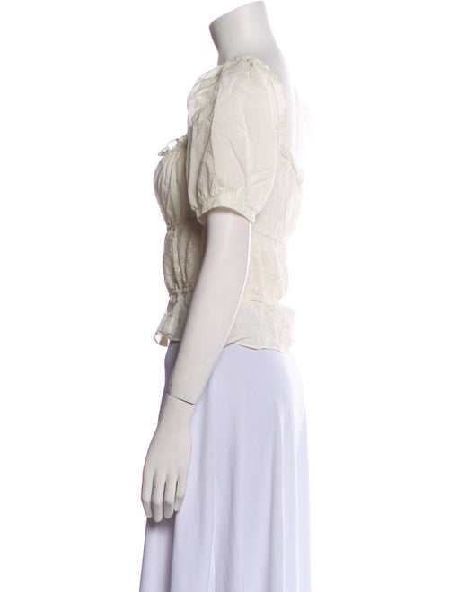 Reformation Square Neckline Short Sleeve Crop Top