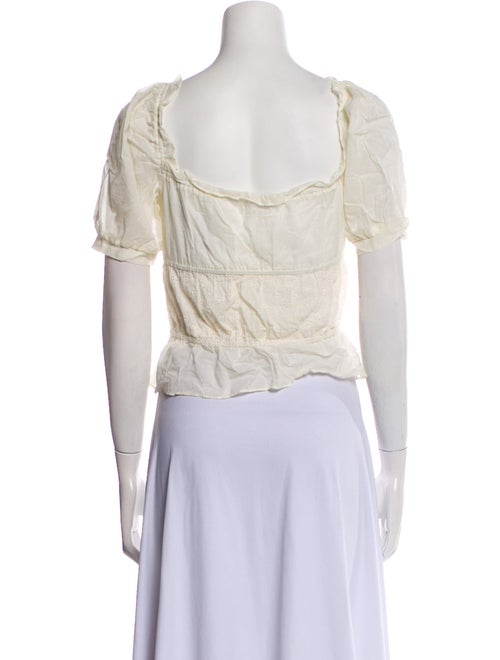 Reformation Square Neckline Short Sleeve Crop Top