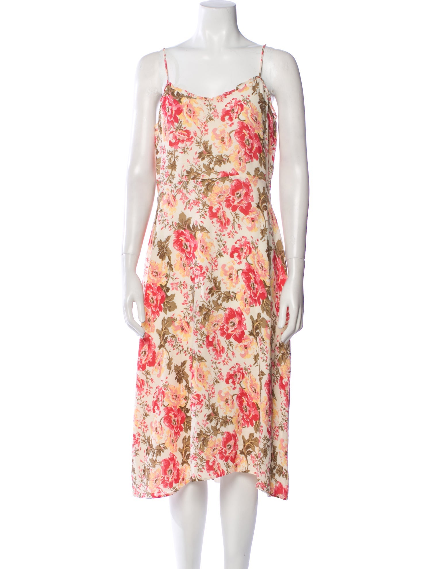 Reformation Floral Print Midi Length Dress
