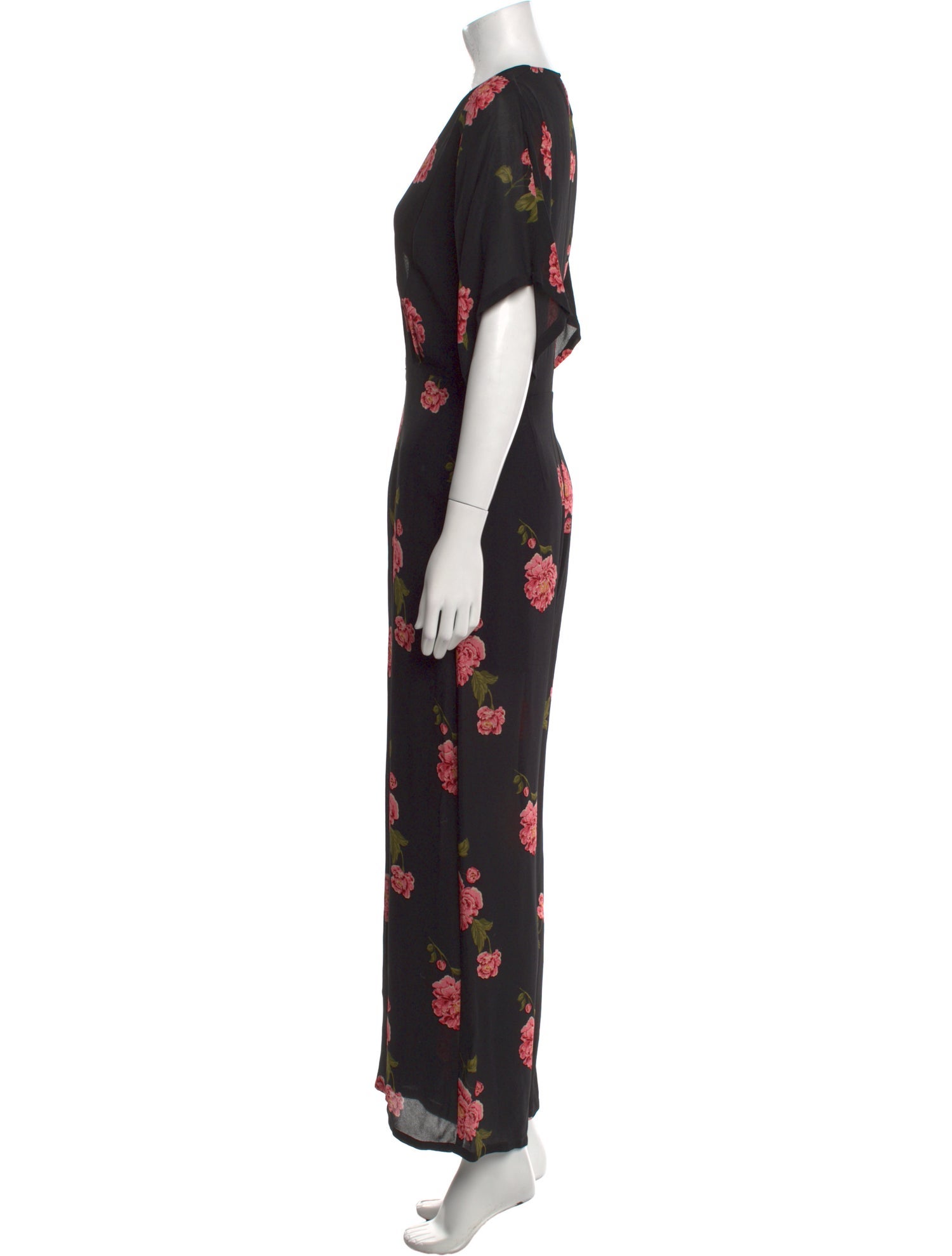 Reformation Floral Print Plunge Neckline Jumpsuit