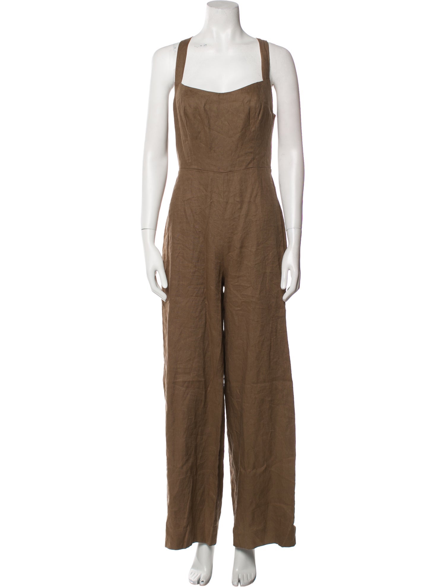 Reformation Linen Square Neckline Jumpsuit