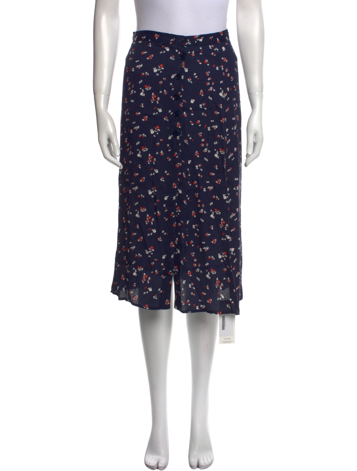Reformation Floral Print Knee-Length Skirt