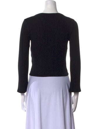 Reformation Plunge Neckline Long Sleeve Crop Top