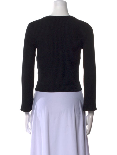 Reformation Plunge Neckline Long Sleeve Crop Top