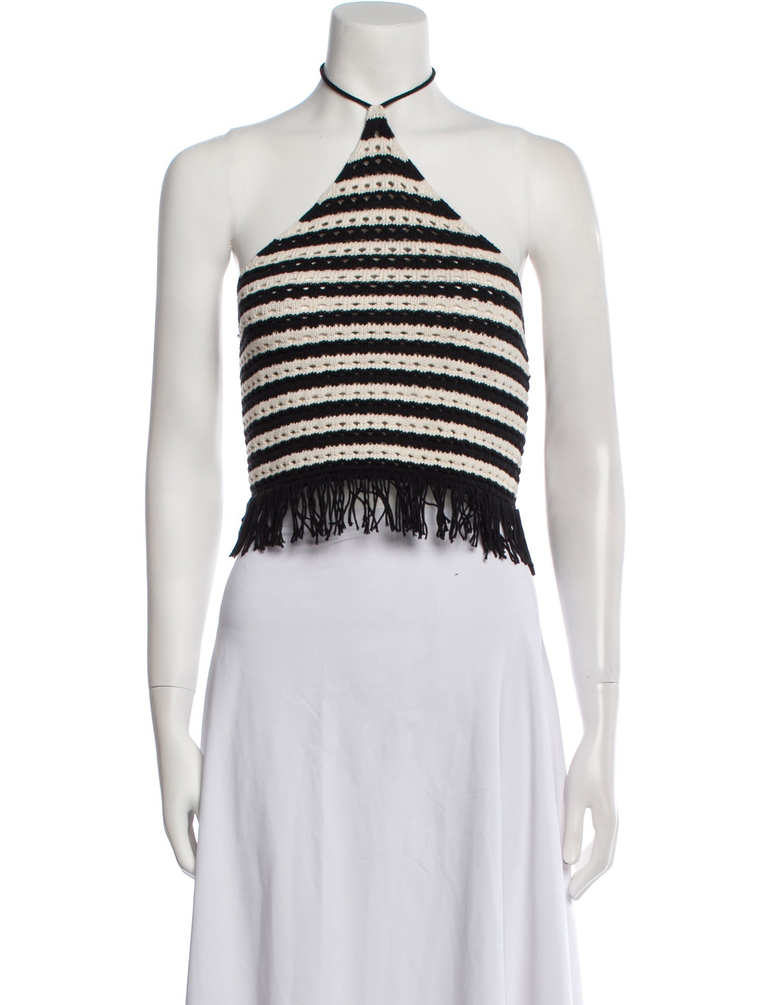 Reformation Striped Halterneck Crop Top