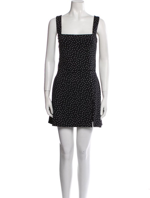 Reformation Polka Dot Print Square Neckline Romper