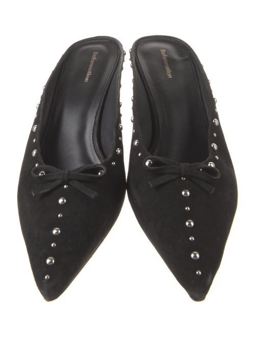 Reformation Suede Studded Accents Mules