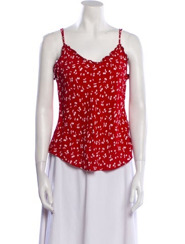 Reformation Tops Printed Scoop Neck Top XL