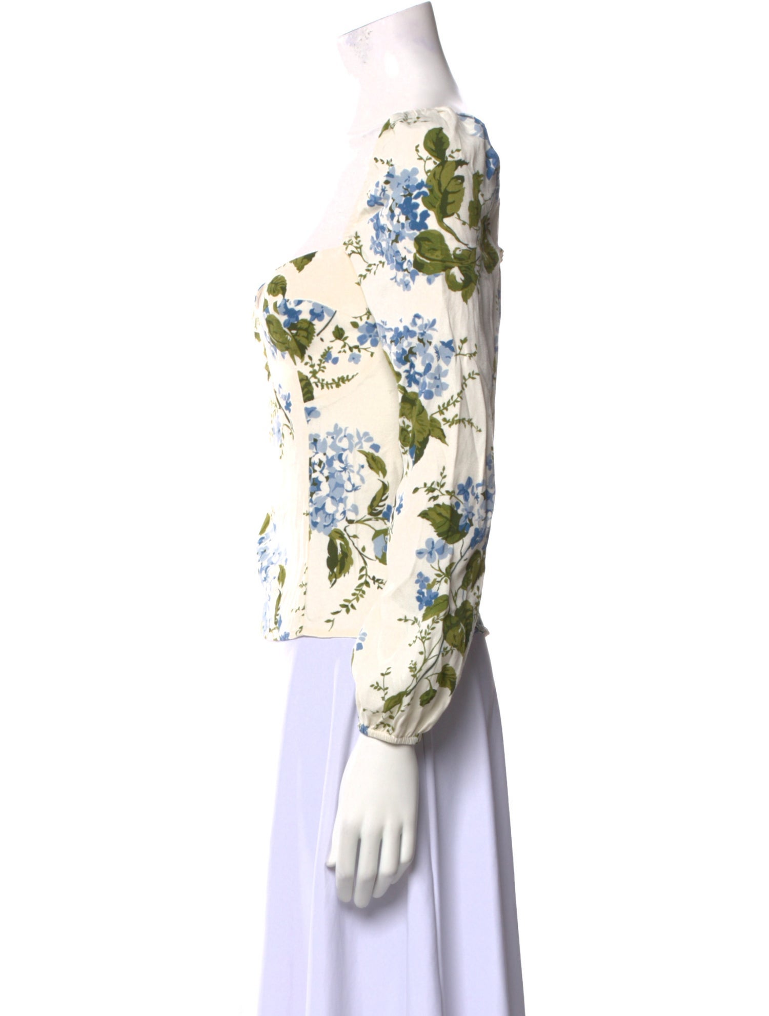 Reformation Floral Print Off-The-Shoulder Blouse