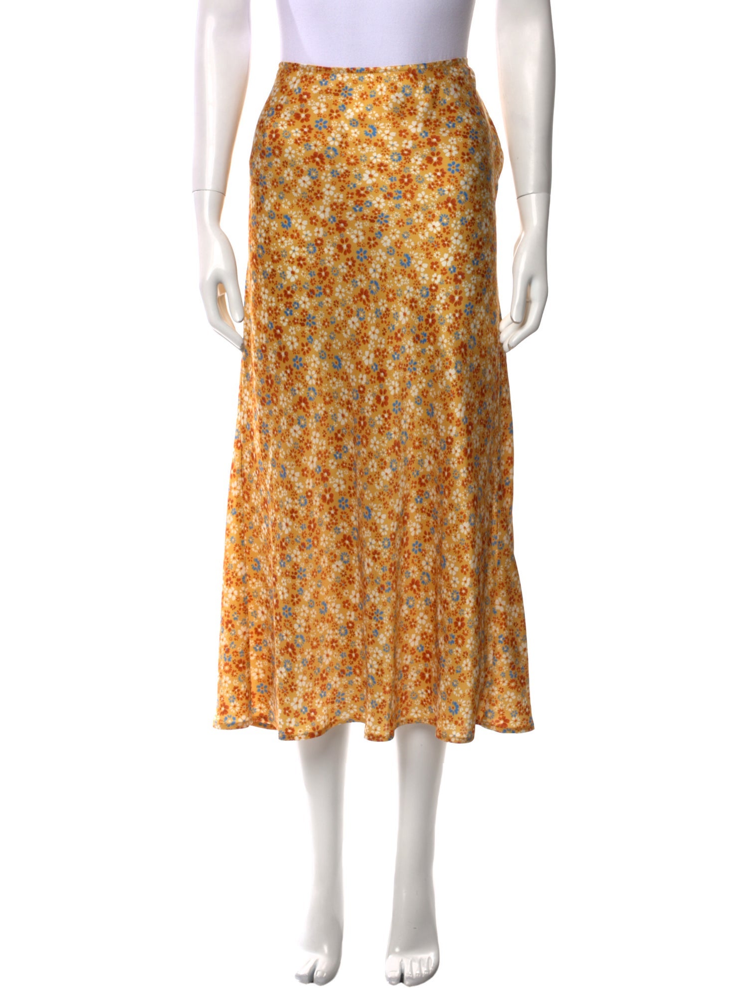 Reformation Silk Midi Length Skirt