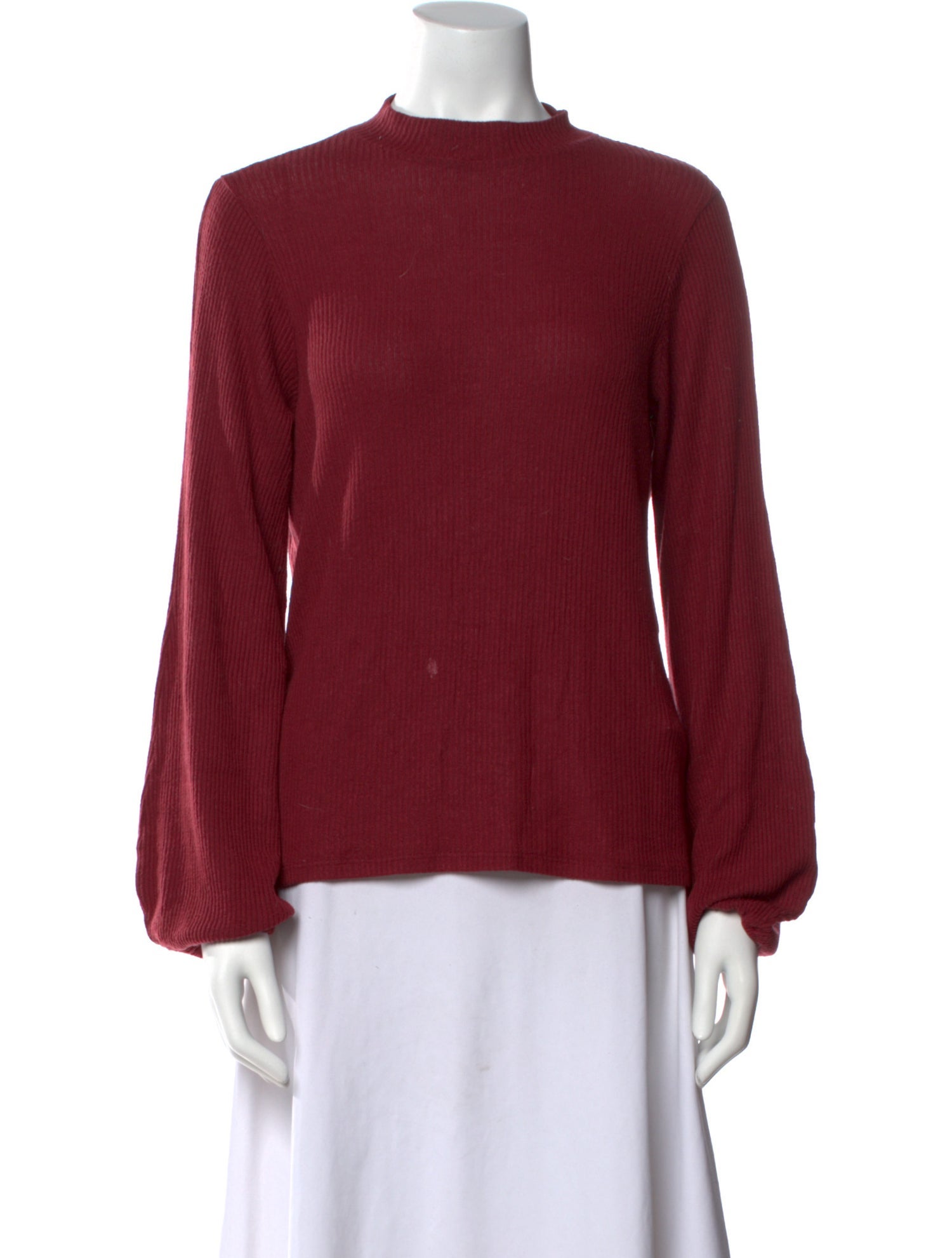 Reformation Mock Neck Long Sleeve Blouse