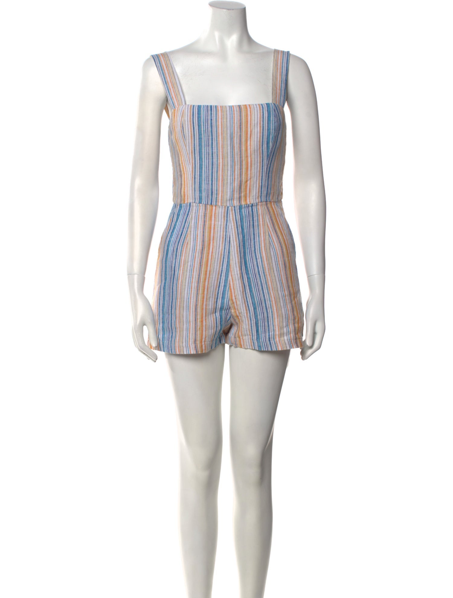 Reformation Linen Striped Romper
