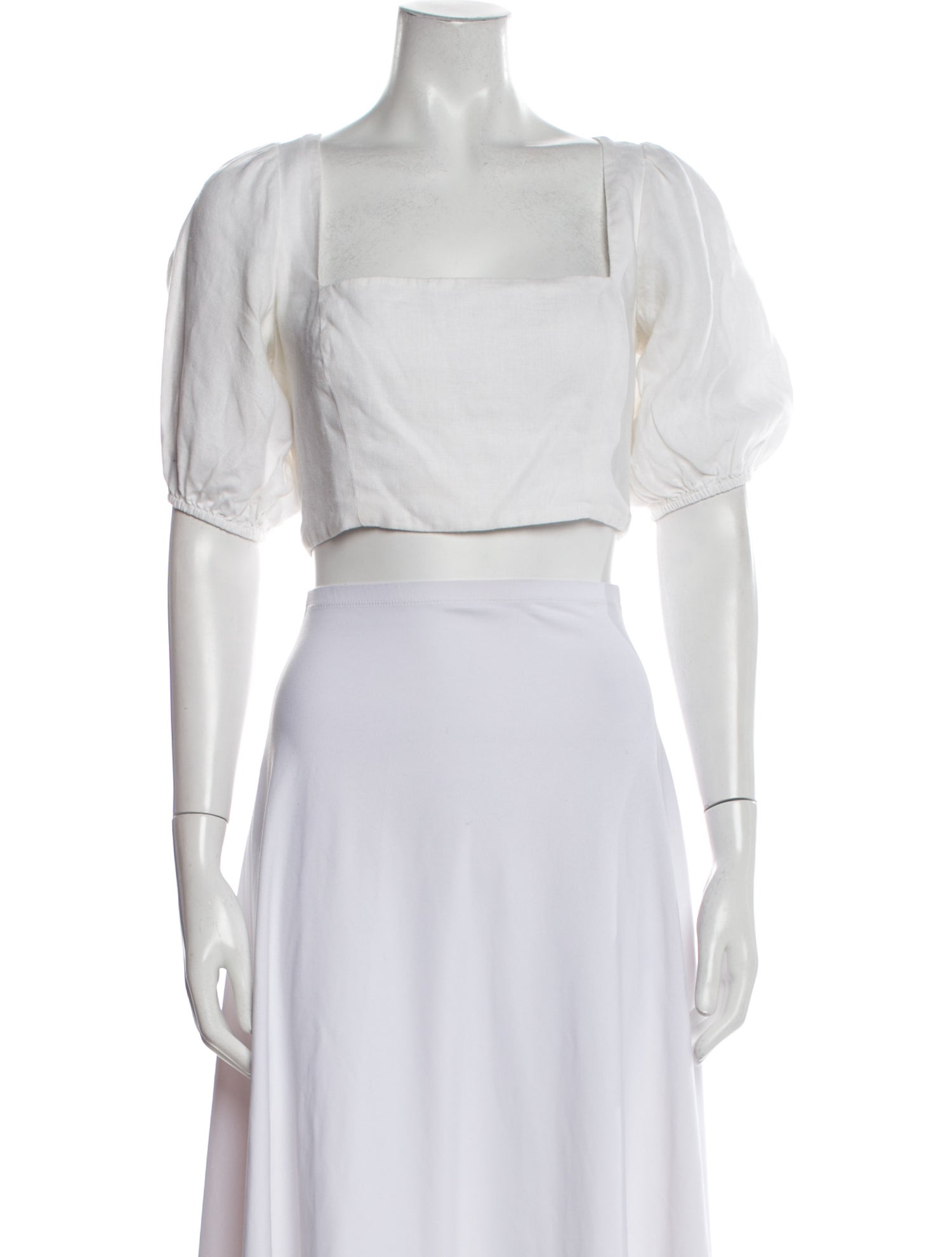 Reformation Linen Square Neckline Crop Top