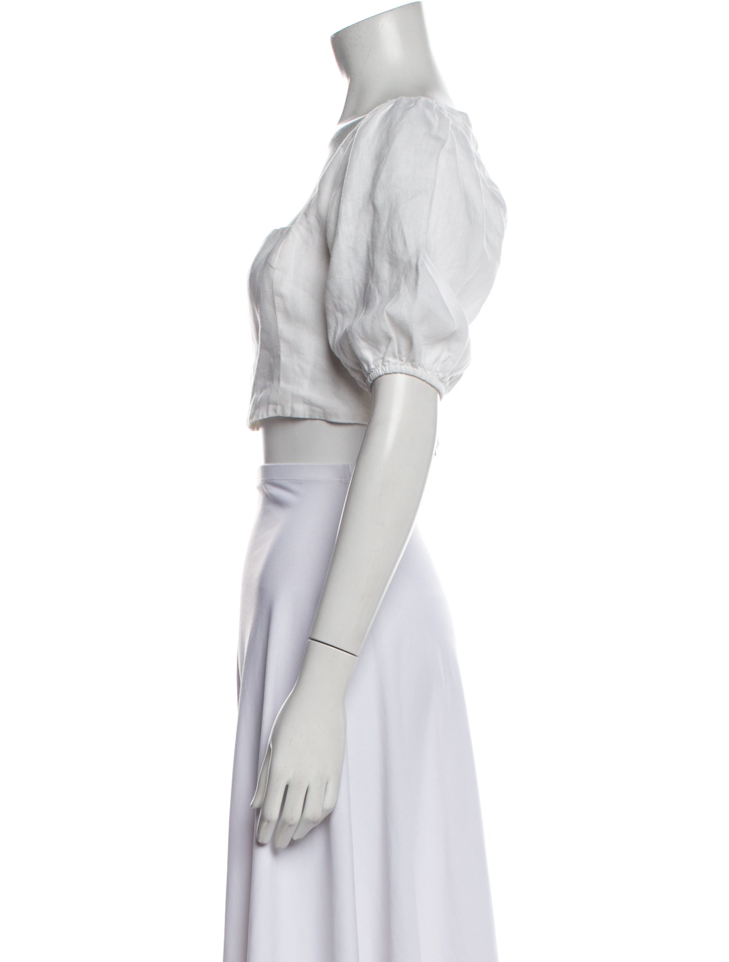 Reformation Linen Square Neckline Crop Top