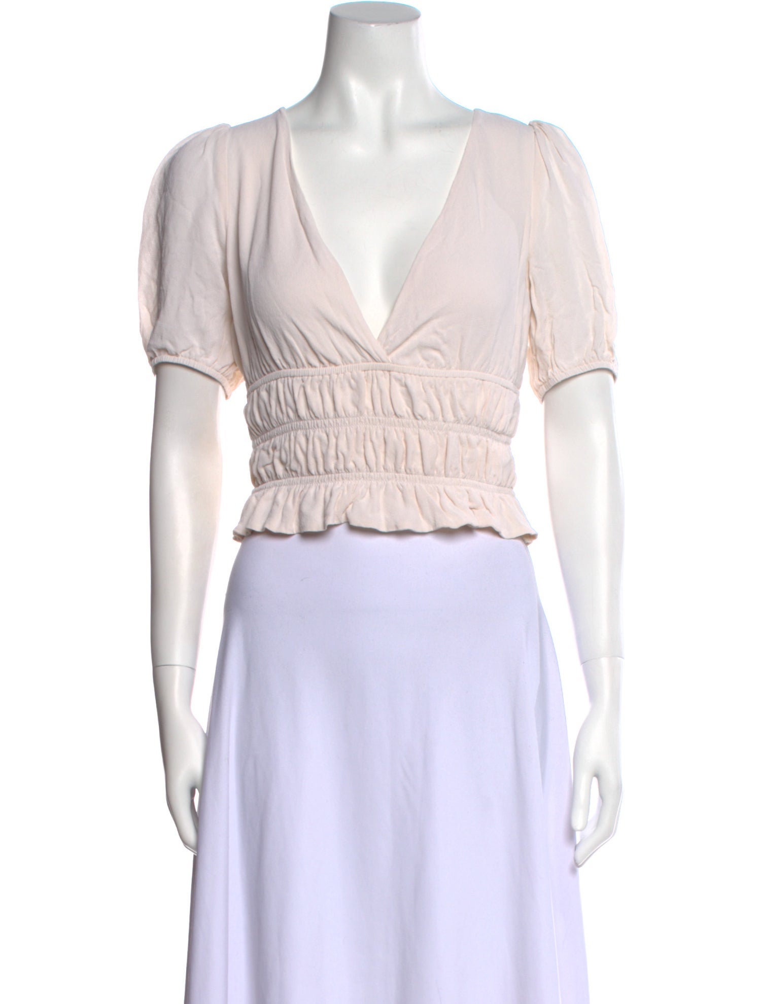 Reformation V-Neck Short Sleeve Crop Top