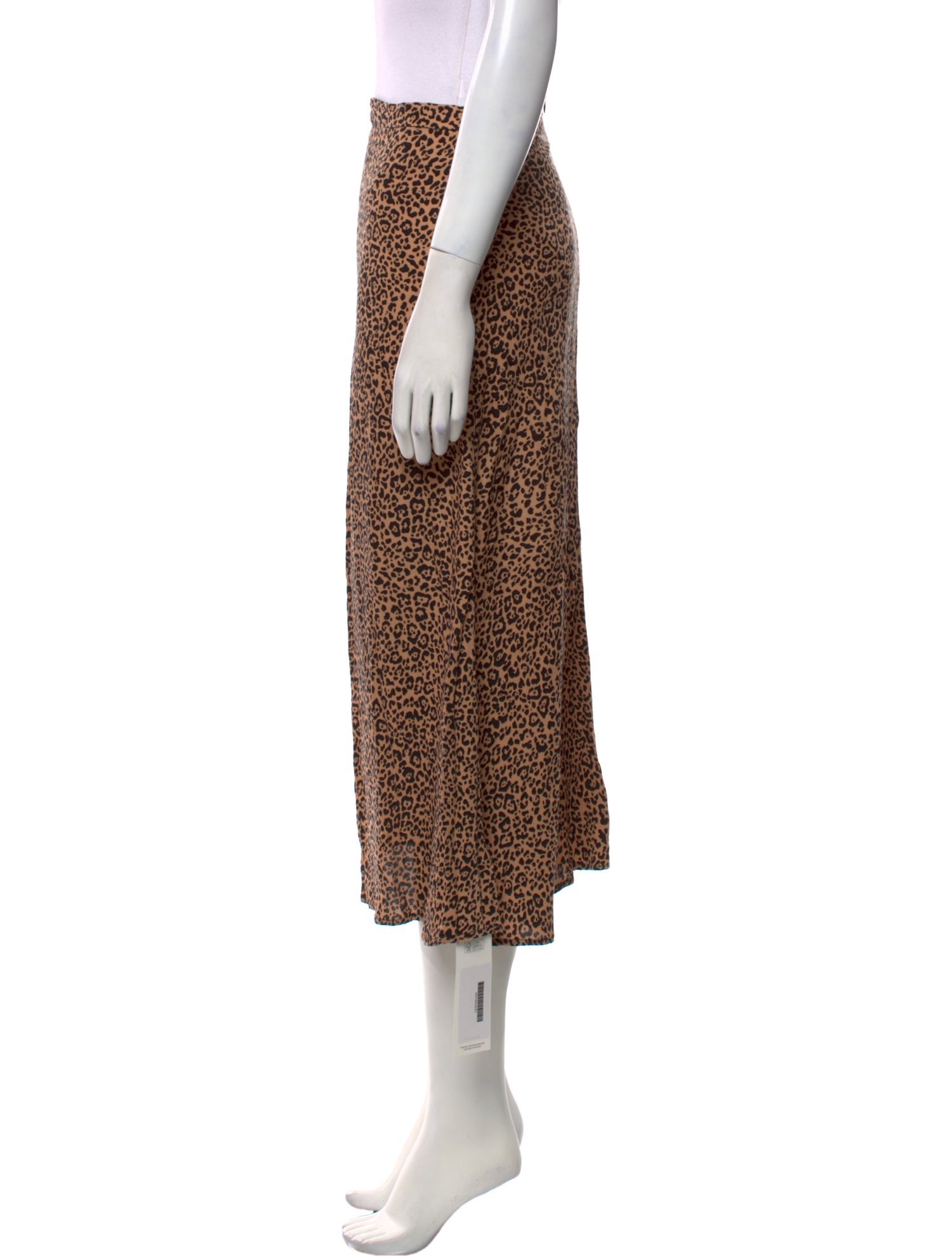 Reformation Animal Print Midi Length Skirt