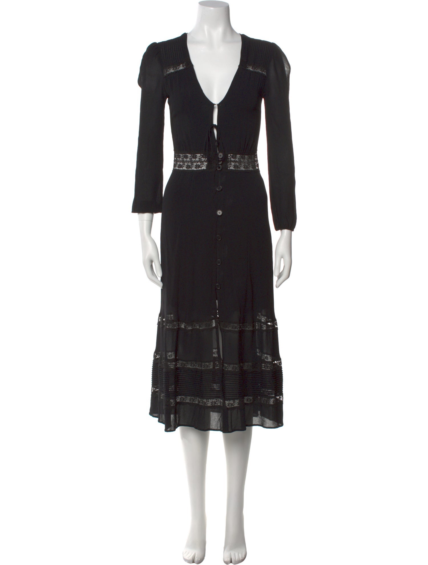 Reformation V-Neck Midi Length Dress