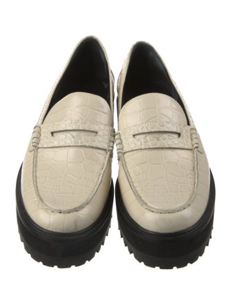 Reformation Embossed Leather Loafers