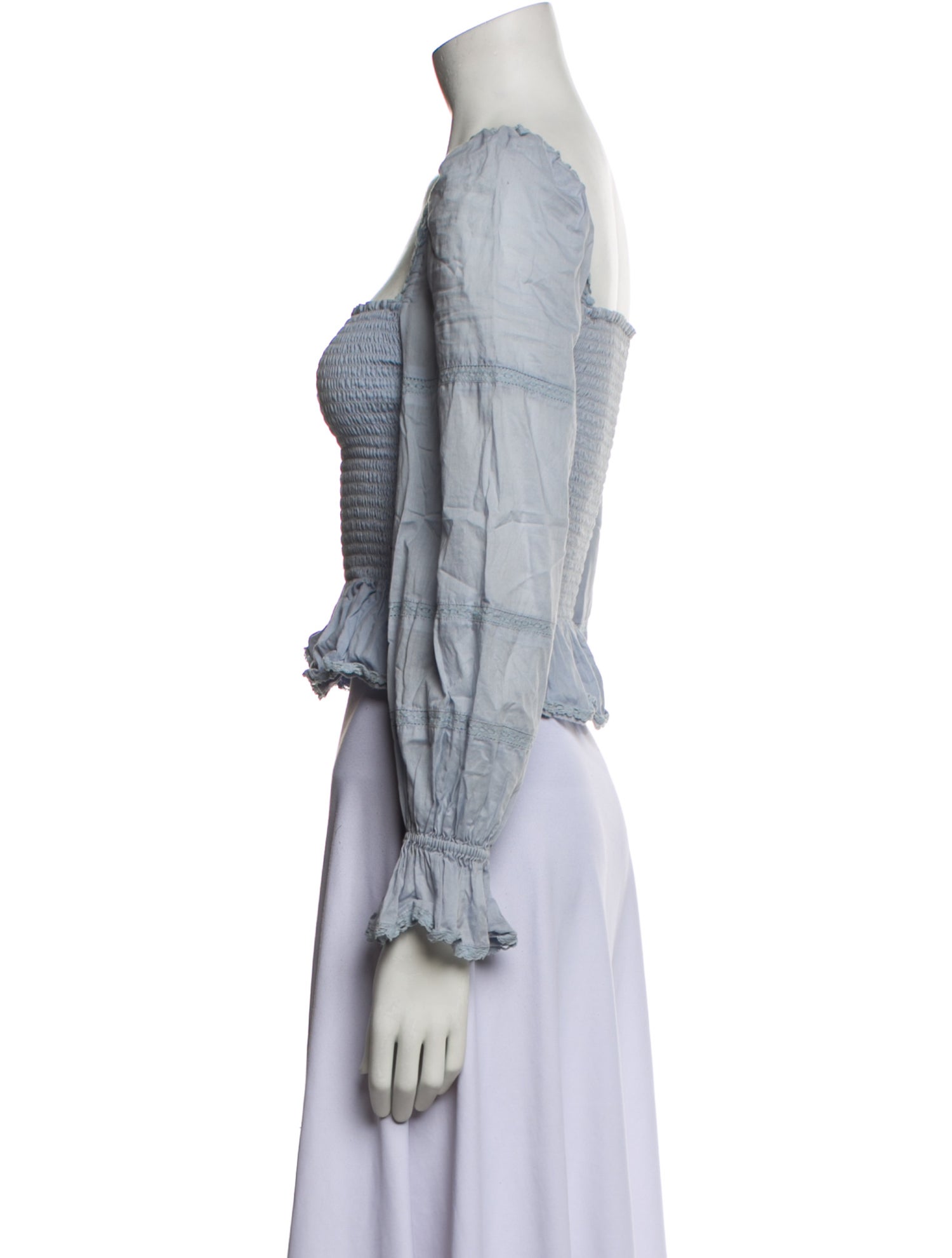 Reformation Square Neckline Long Sleeve Crop Top