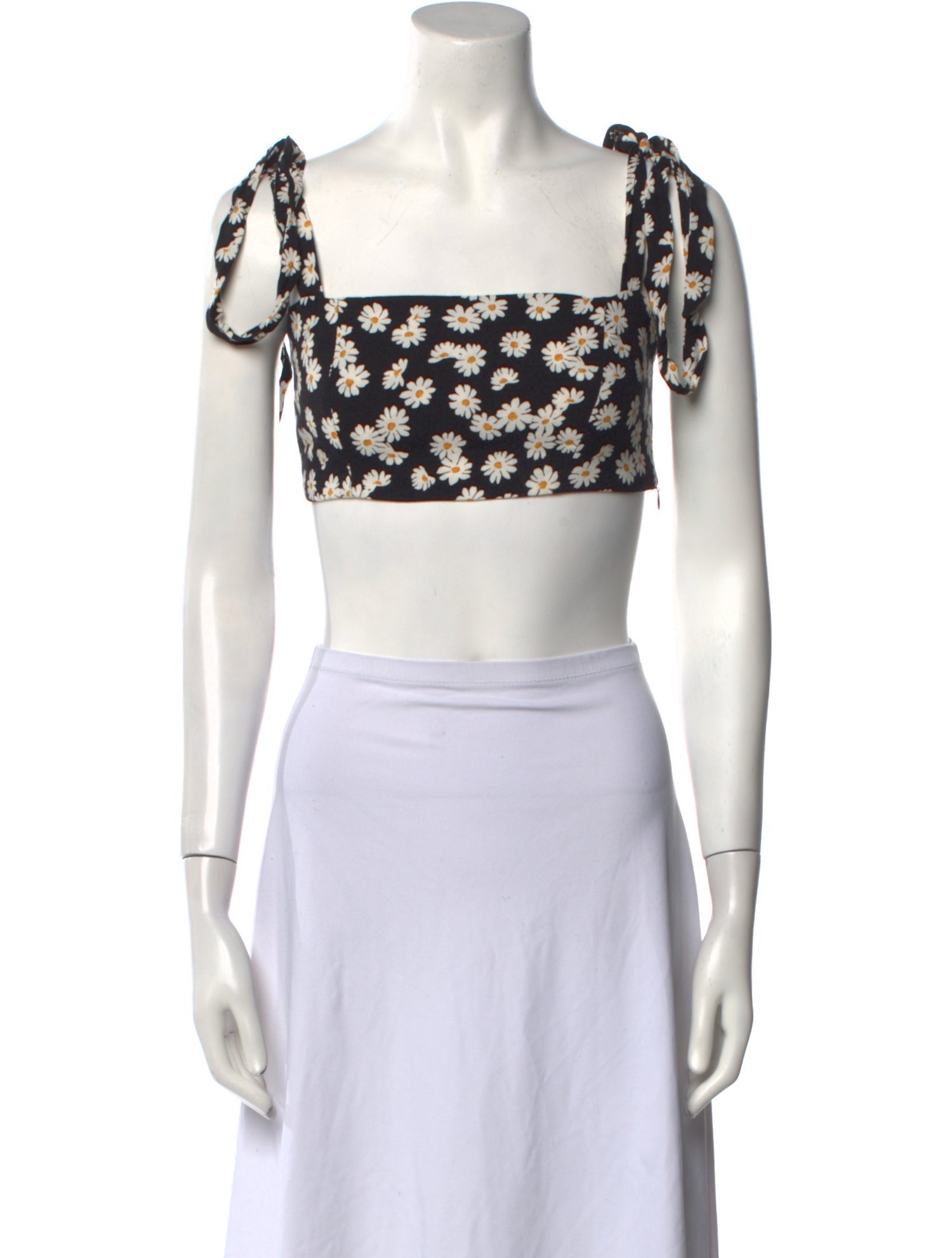 Reformation Printed Square Neckline Crop Top