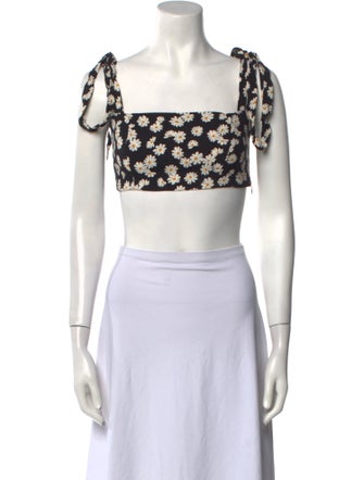 Reformation Printed Square Neckline Crop Top