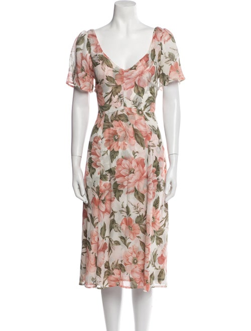 Reformation Floral Print Midi Length Dress