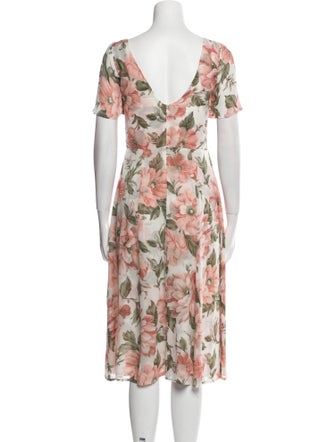 Reformation Floral Print Midi Length Dress