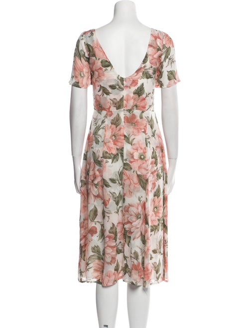 Reformation Floral Print Midi Length Dress