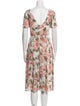 Reformation Floral Print Midi Length Dress