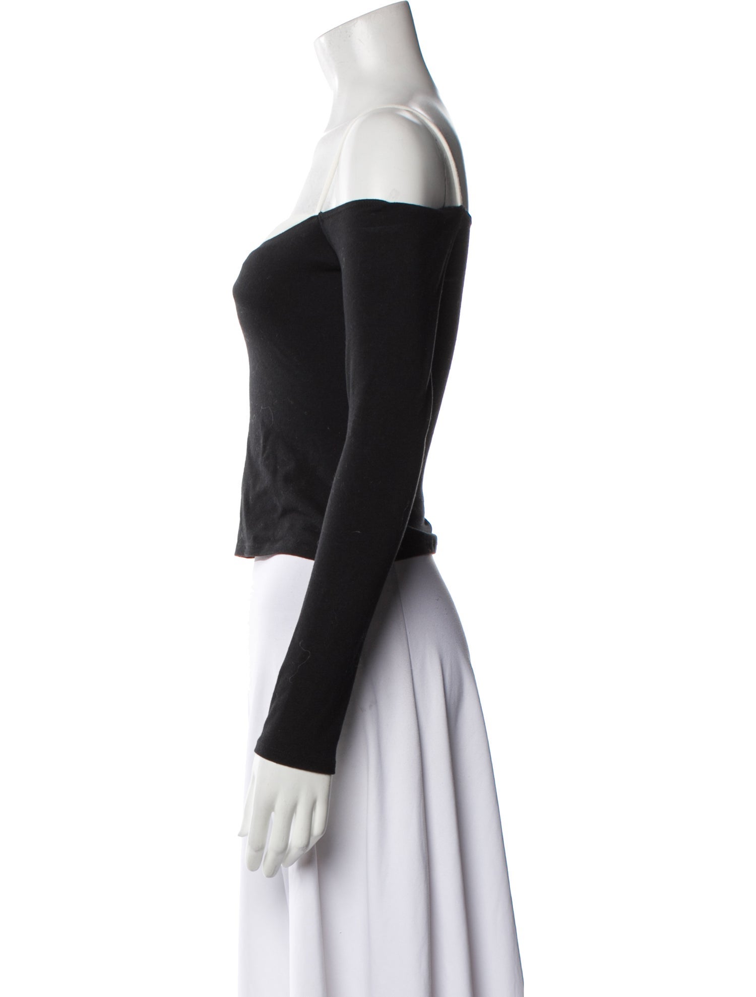 Reformation Off-The-Shoulder Long Sleeve Crop Top