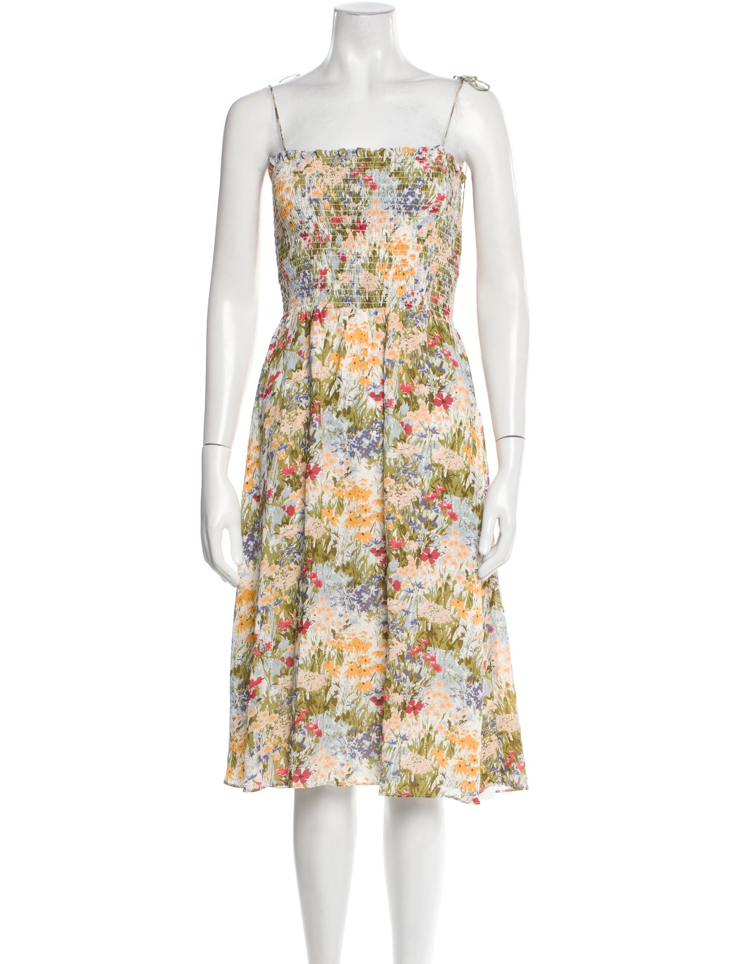 Reformation Floral Print Midi Length Dress