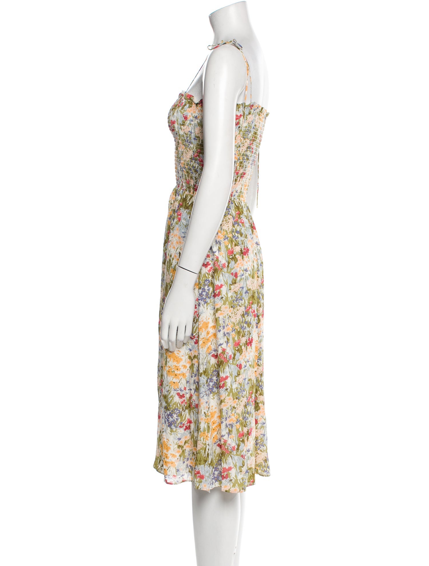 Reformation Floral Print Midi Length Dress