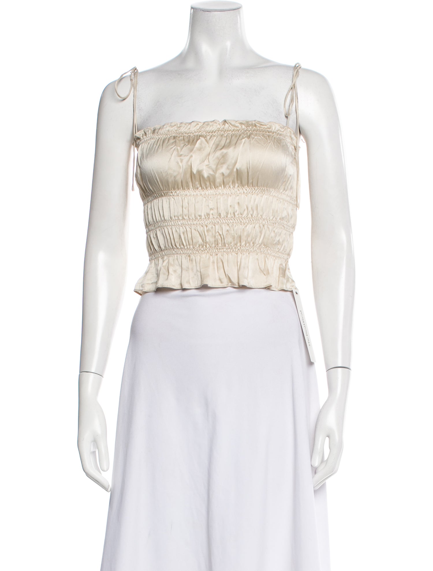 Reformation Silk Square Neckline Crop Top