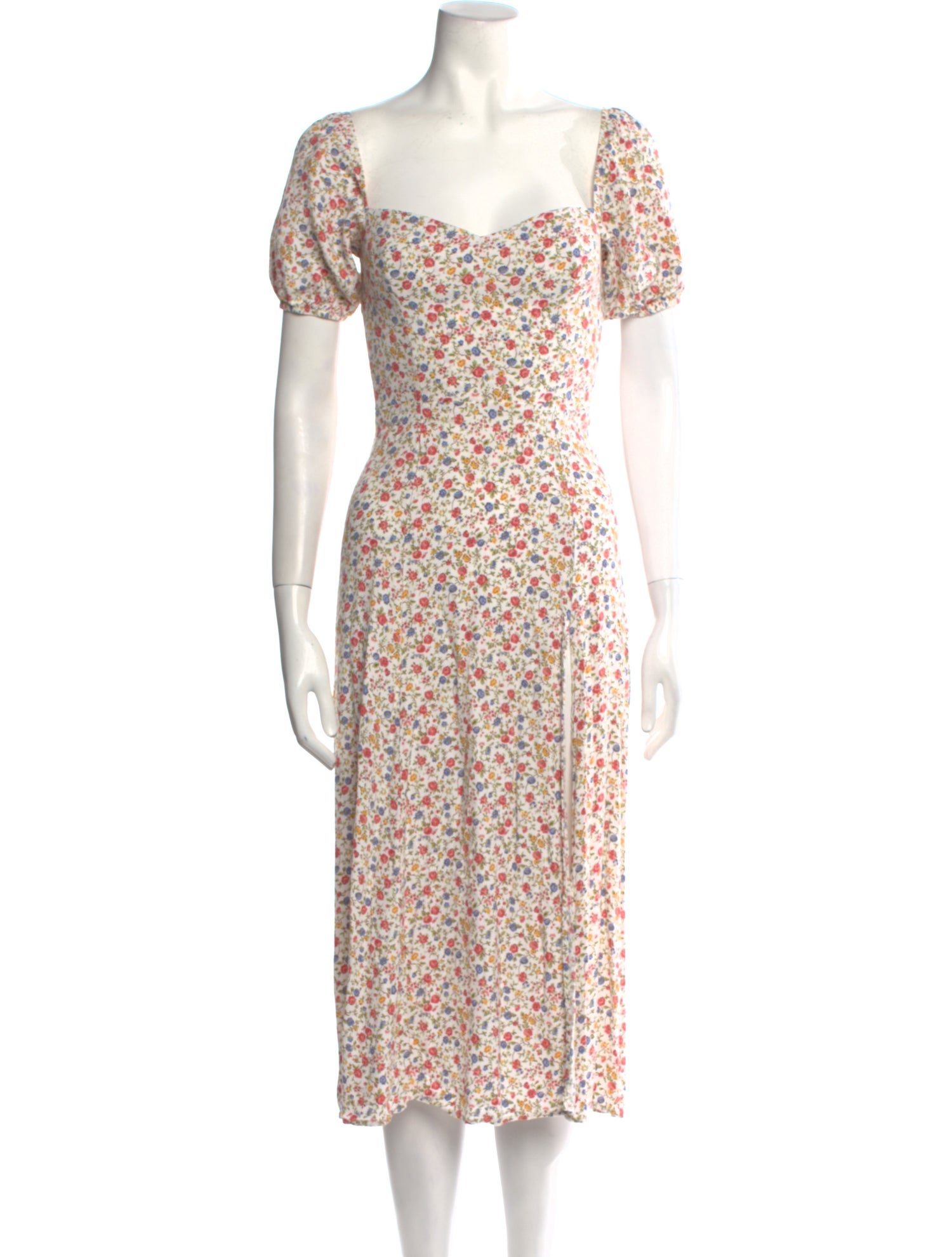 Reformation Floral Print Midi Length Dress