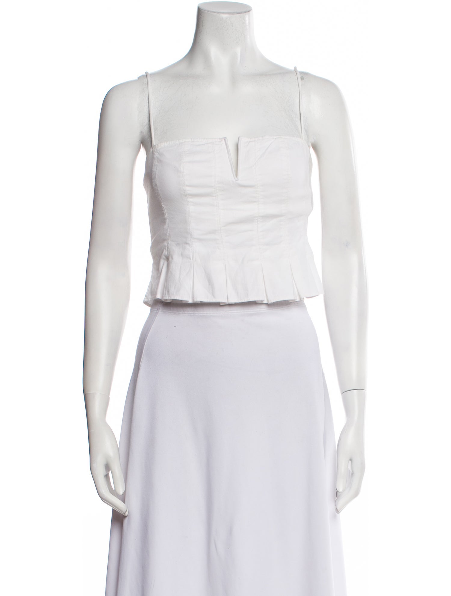 Reformation Square Neckline Sleeveless Crop Top